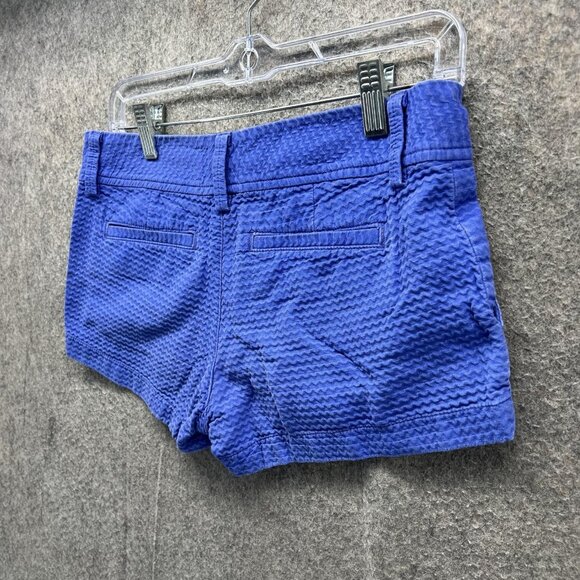 Lilly Pulitzer Shorts Womens 0 Blue Walsh Short Textured Cotton Seersucker - Picture 8 of 14